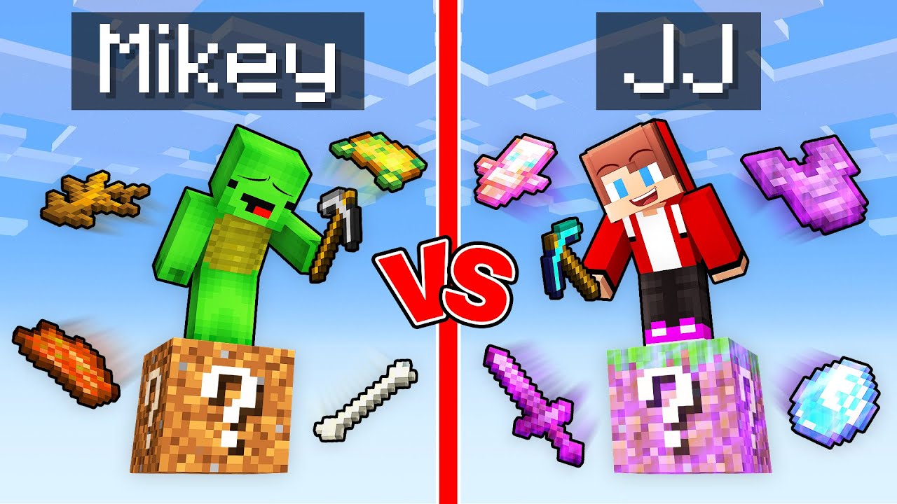 Mikey vs JJ Block but Every Drop is Random in Minecraft (Maizen)
