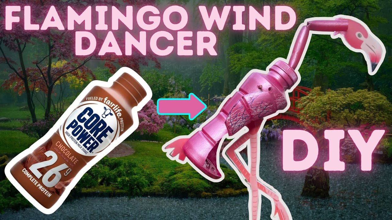 Plastic Bottle Flamingo Wind Dancer and Spinner DIY #crafts #kidscrafts #flamingo