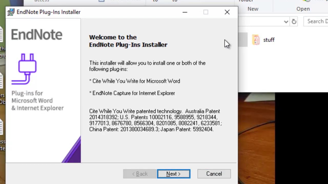 Installing the EndNote Plug in, Cite While you Write, for Microsoft Word on Windows