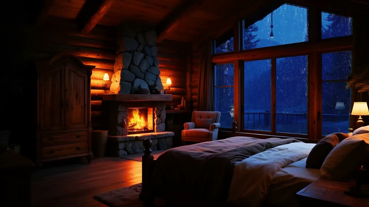 This Cozy Rain + Fireplace Will Knock You Out 🌧🔥  Deep Sleep Fast