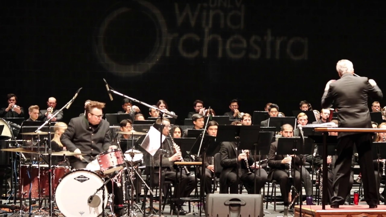 Bernie Dresel drum solo: The Espresso Express drum set concerto by Jorge Machain UNLV Wind Orchestra