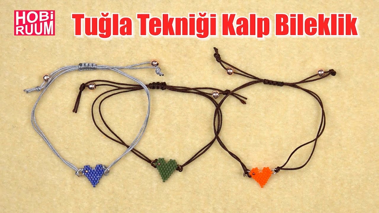 Tuğla Tekniği Kalp Bileklik Yapımı #DIY #kendinyap