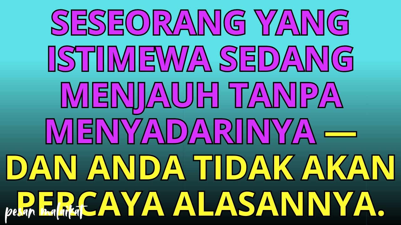 💌Seseorang yang istimewa sedang menjauh tanpa menyadarinya — dan Anda tidak akan percaya alasannya.