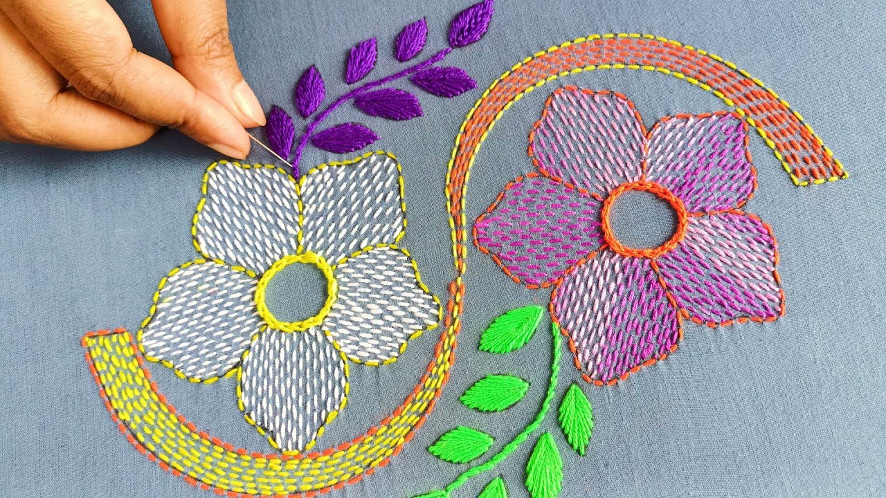 Nokshi Kantha stitch Tutorial by Hand Embroidery-360,নকশী কাঁথা সেলাই করার নিয়ম