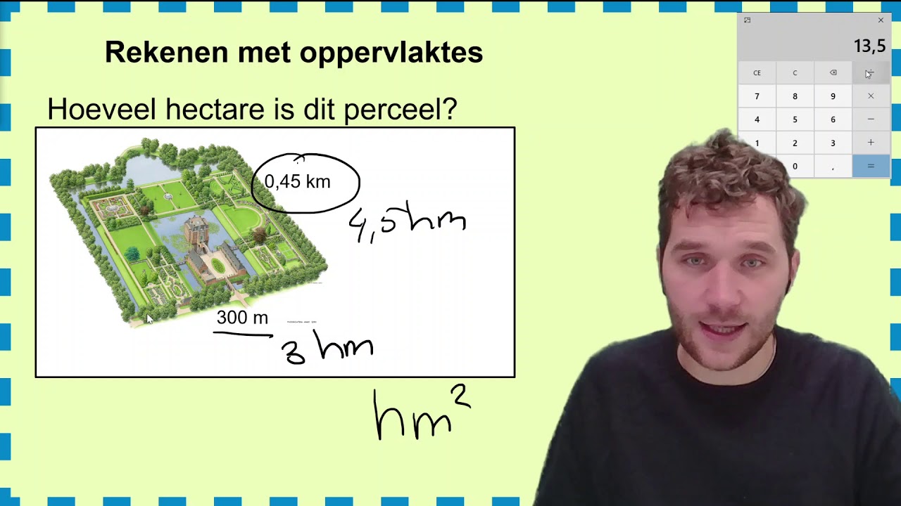 Omrekenen van oppervlakte reken uitleg video