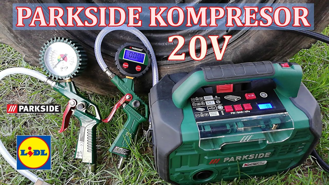 PARKSIDE kompresor pompka na akumulator 20V, dobrze pompuje choć czasu zajmuje # do majsterkowania