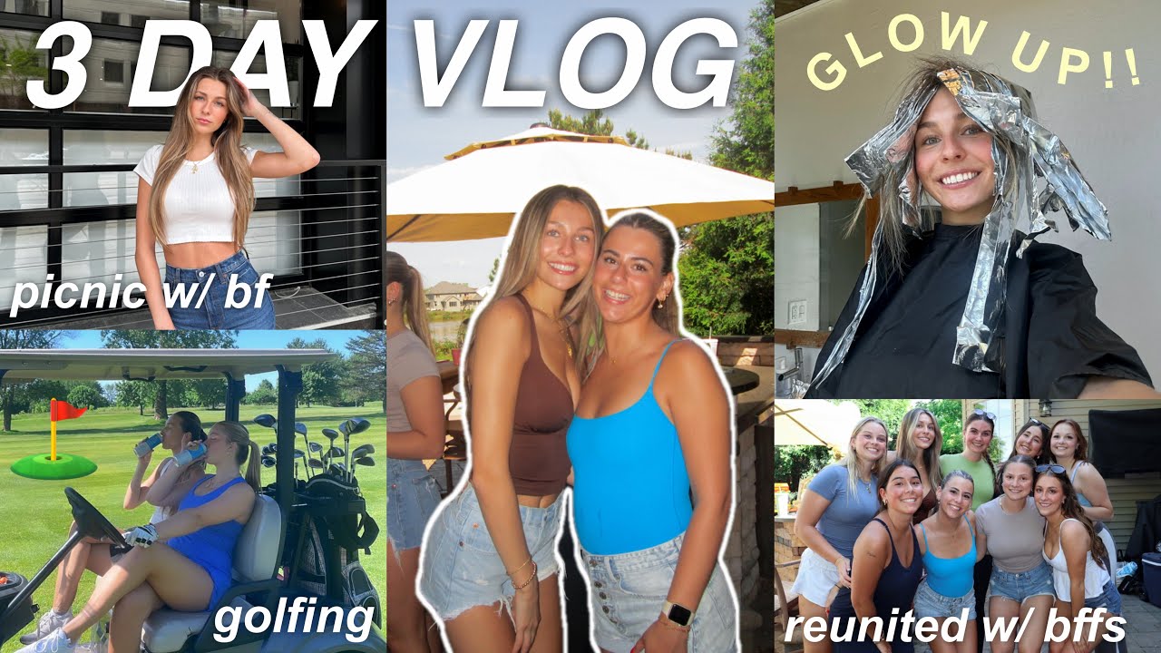 3 DAY VLOG *glow up, parties, golfing, picnic*