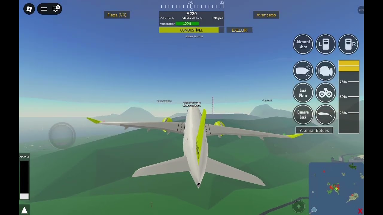 Voo com um A220 da Air Balistic no PTFS
