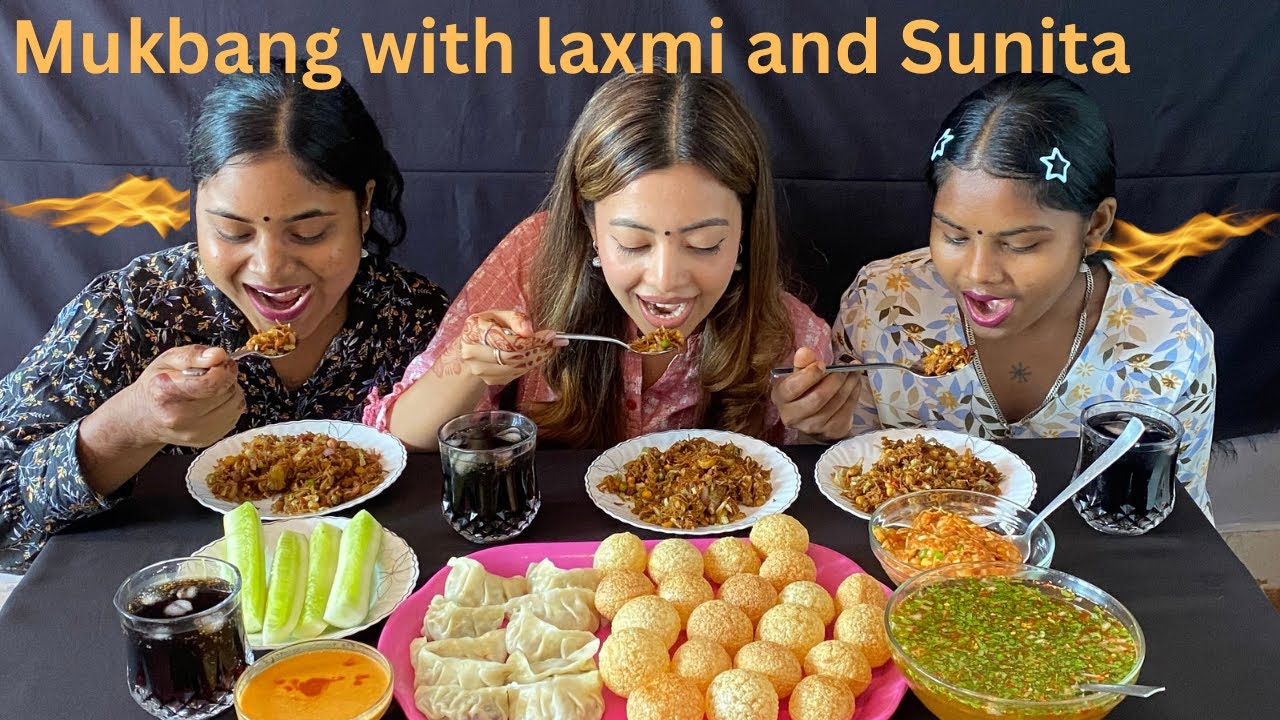 Eating Spicy Pani Puri, Chatpate and Momo 🌶️ 🥵|| Spicy food Mukbang ||🥰