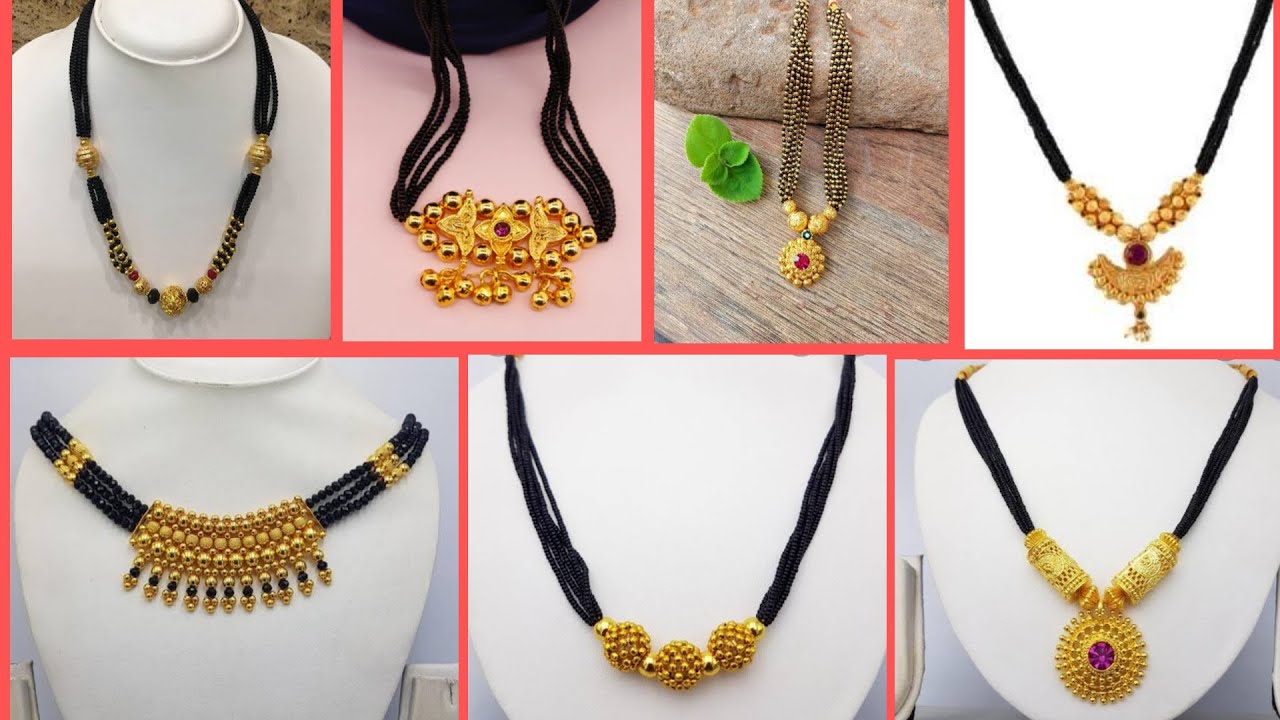 Traditional Gold Mangalsutra with Black Beads //Traditional gold mangalsutra designs ideas 2022