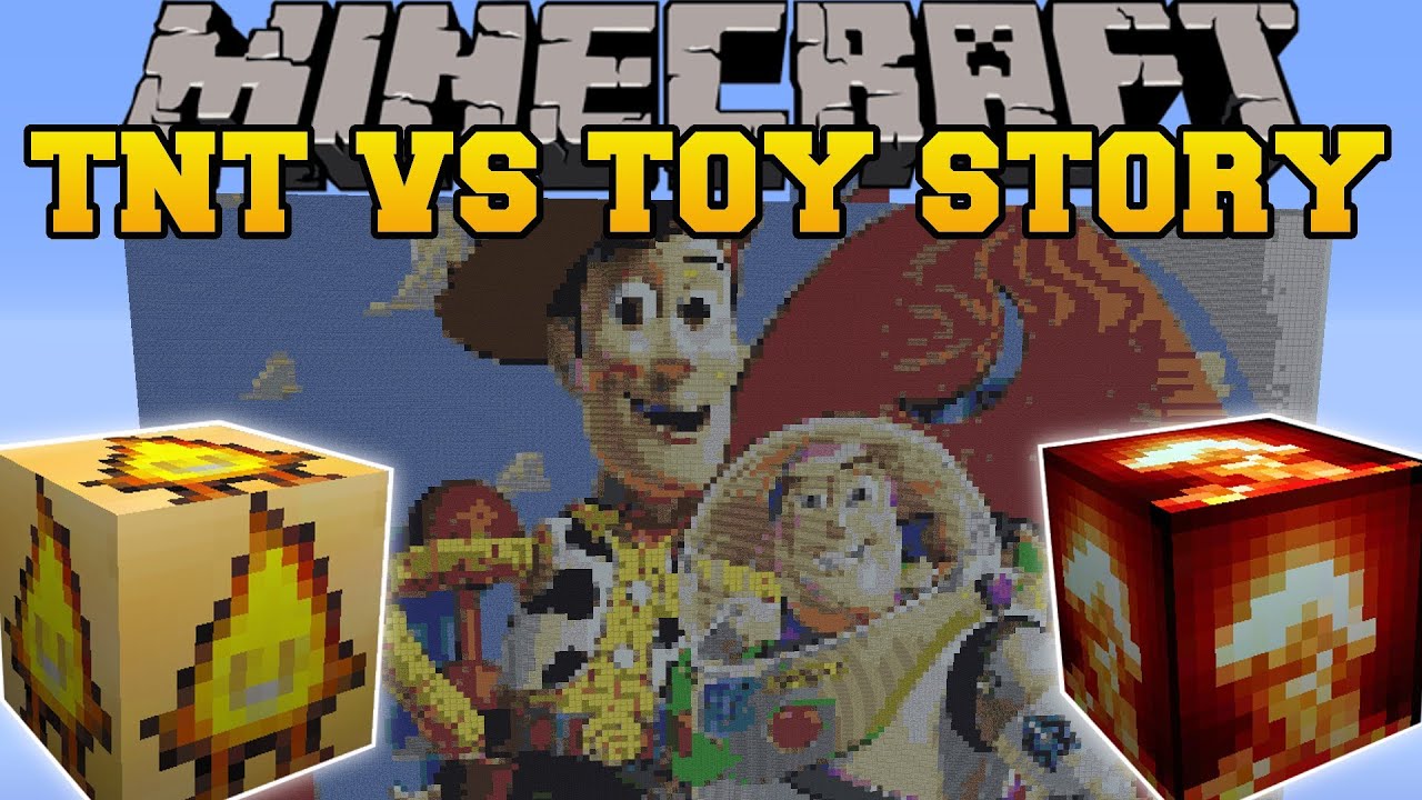 TOY STORY VS TNT & EXPLODING CHICKENS MODS - Minecraft Mods Vs Maps (Nukes, Bombs, Chickens)