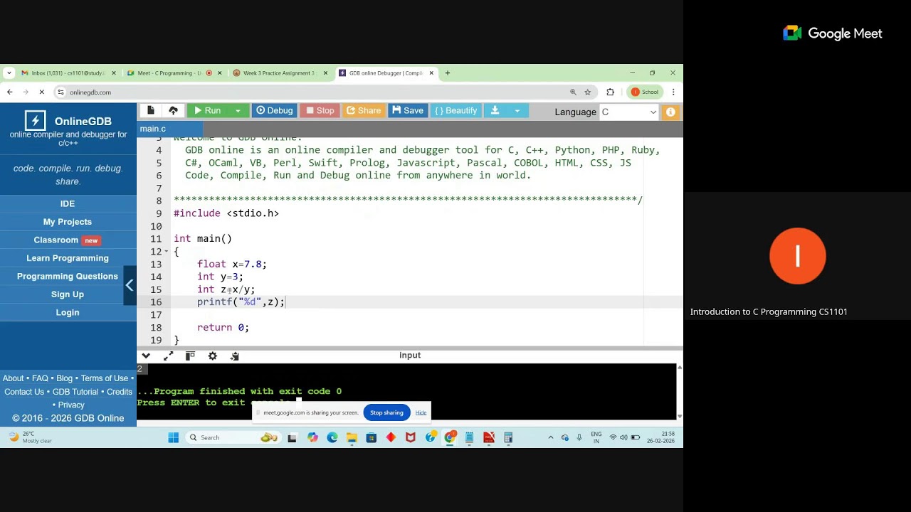 C Programming - Week3_PPA_Jan26_T1
