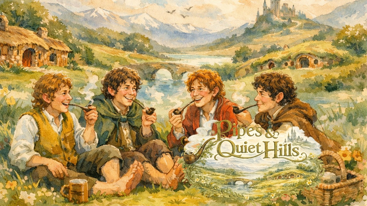 Pipes & Quiet Hills | 🌿 Relaxing Shire Music 🍃 | Hobbit Inspired Ambient for Study, Relax & Sleep