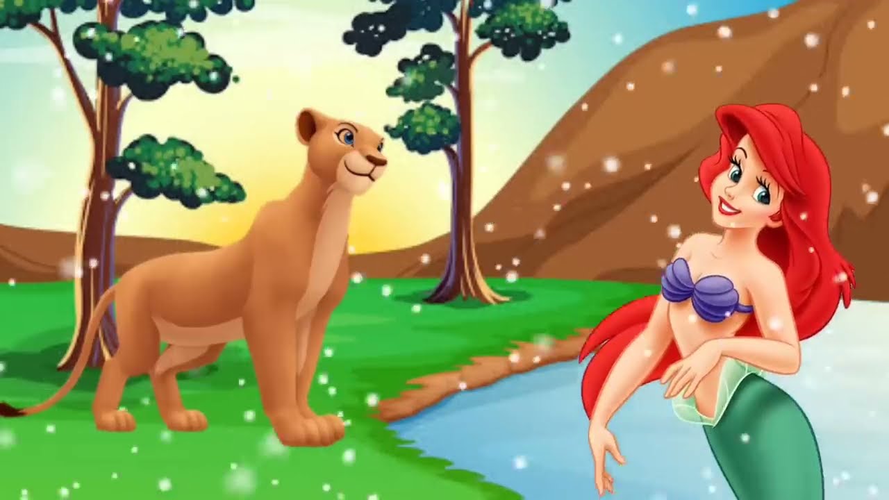 سمكة القرش و الأسد سيمبا ملك الغابة بيتحول إلي حورية البحر | قصص أطفال بالعامية | حواديت قبل النوم