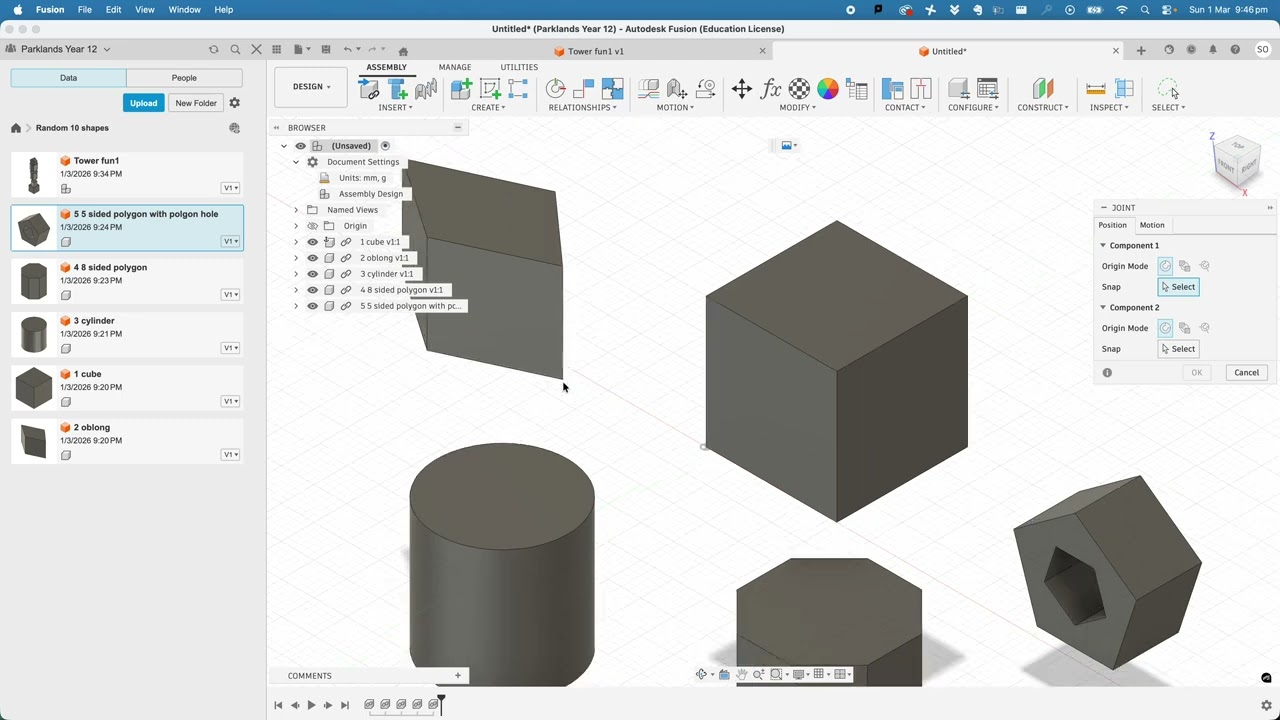 Fusion360 - F120 - How to use the JOINT command 6m53