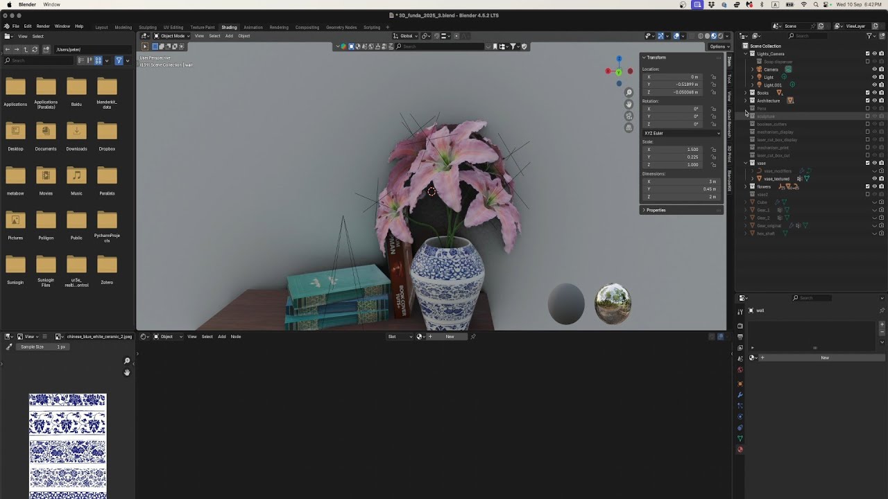 'Shelf' Blender Beginner's Course Tutorial 5: Procedural Lily Flowers