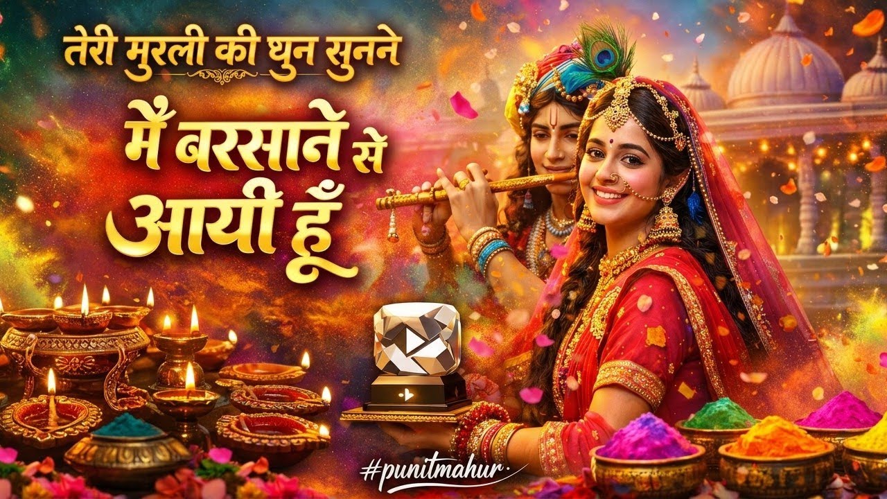 तेरी मुरली की धुन सुनने मैं बरसाने से आयी हूँ 🌸 Teri Murali Ki Dhun Sunne 🪈 #punitmahur #MurliKiDhun