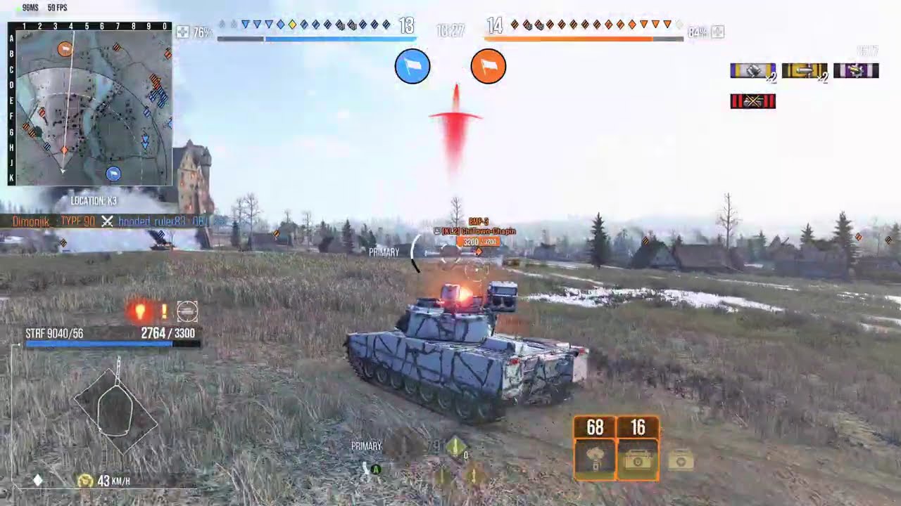 World Of Tanks Console Stridsfordon 9040/56 2 Kills (Clip)