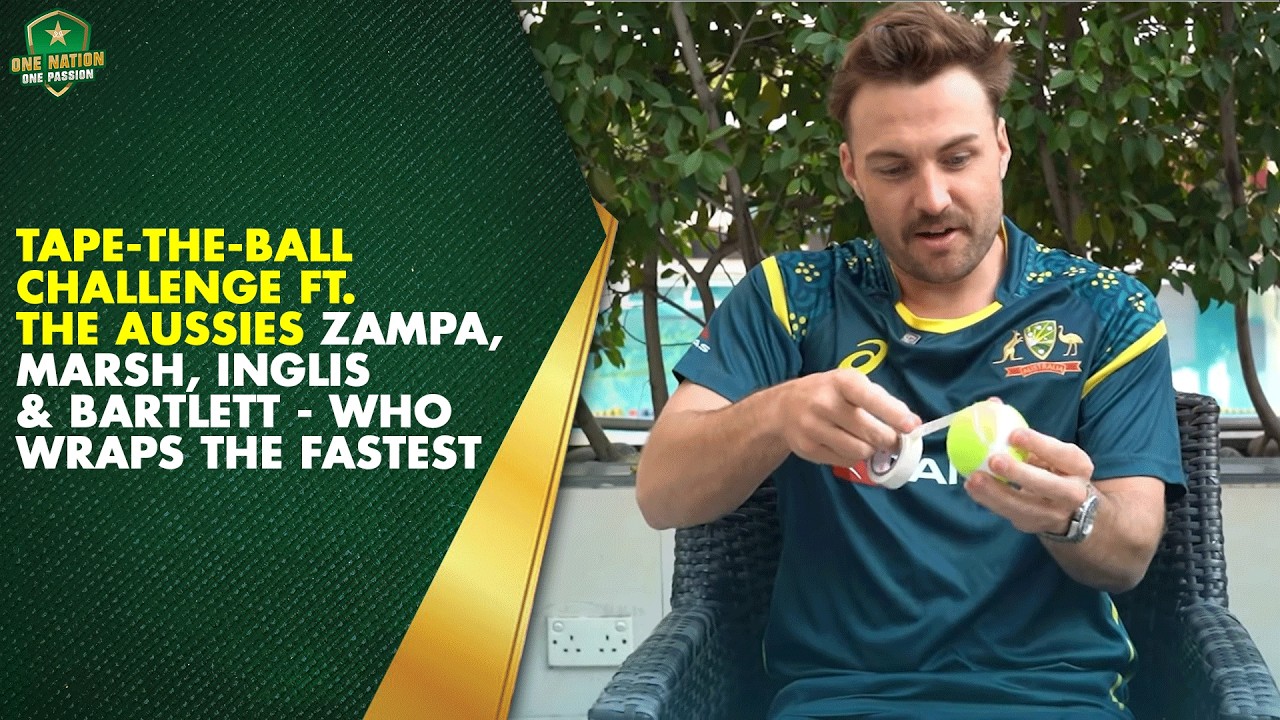 Tape-the-Ball Challenge ft. the Aussies 😅 | Zampa, Marsh, Inglis & Bartlett - Who Wraps the Fastest❓