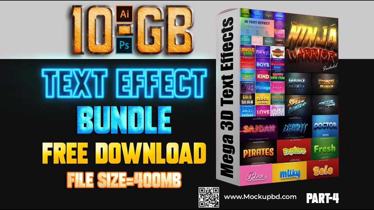 1000+ photoshop text effects Design pack Free Download #PSD #text_effect  Bundle