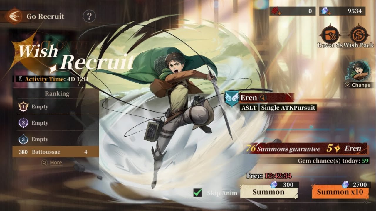 Titan Awakening Review Eren (Survey Corps) - Android IOS  Shingeki no Kyojin RPG!
