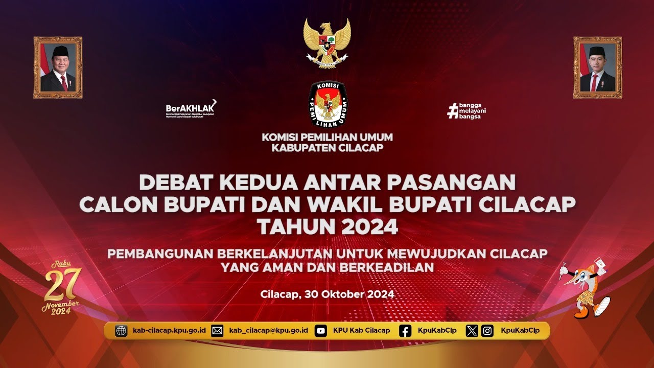 DEBAT KEDUA ANTAR PASANGAN CALON BUPATI DAN WAKIL BUPATI CILACAP TAHUN 2024