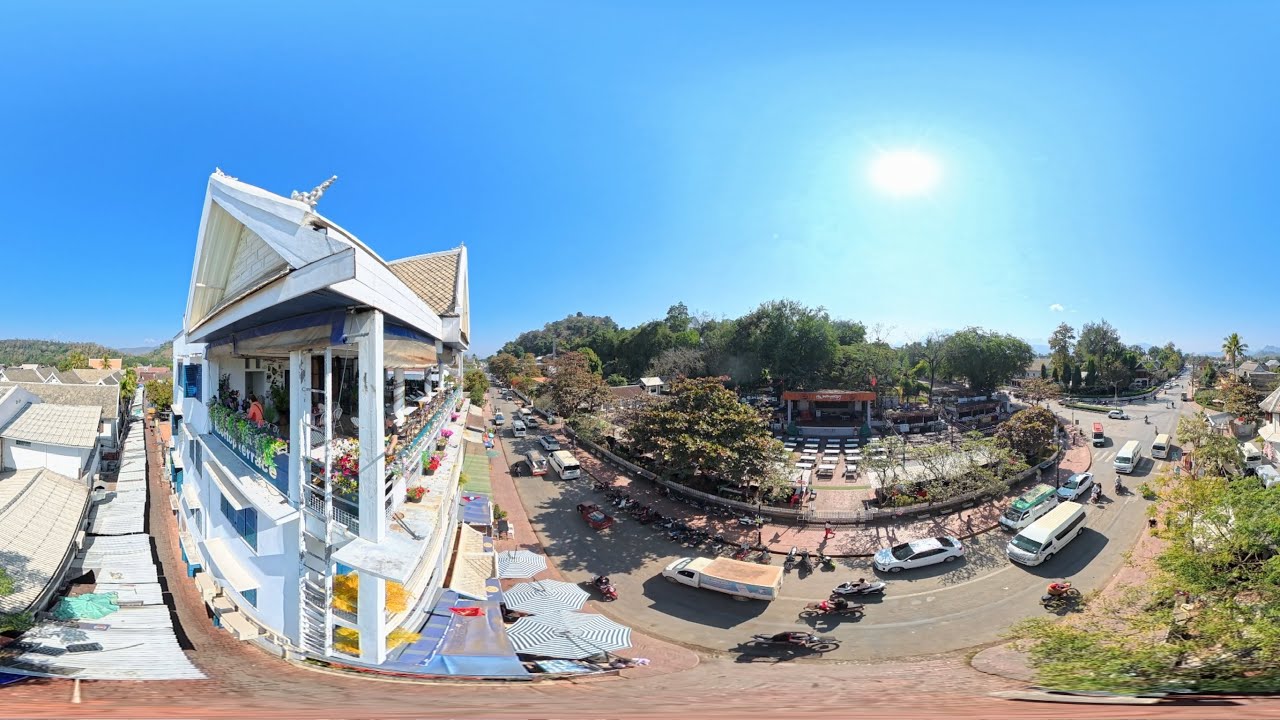 🇱🇦360°Luang Prabang, Laos: Indigo Cafe (morning) 寮國 龍坡邦 景觀咖啡廳 早上 ເມືອງຫຼວງພະບາງ