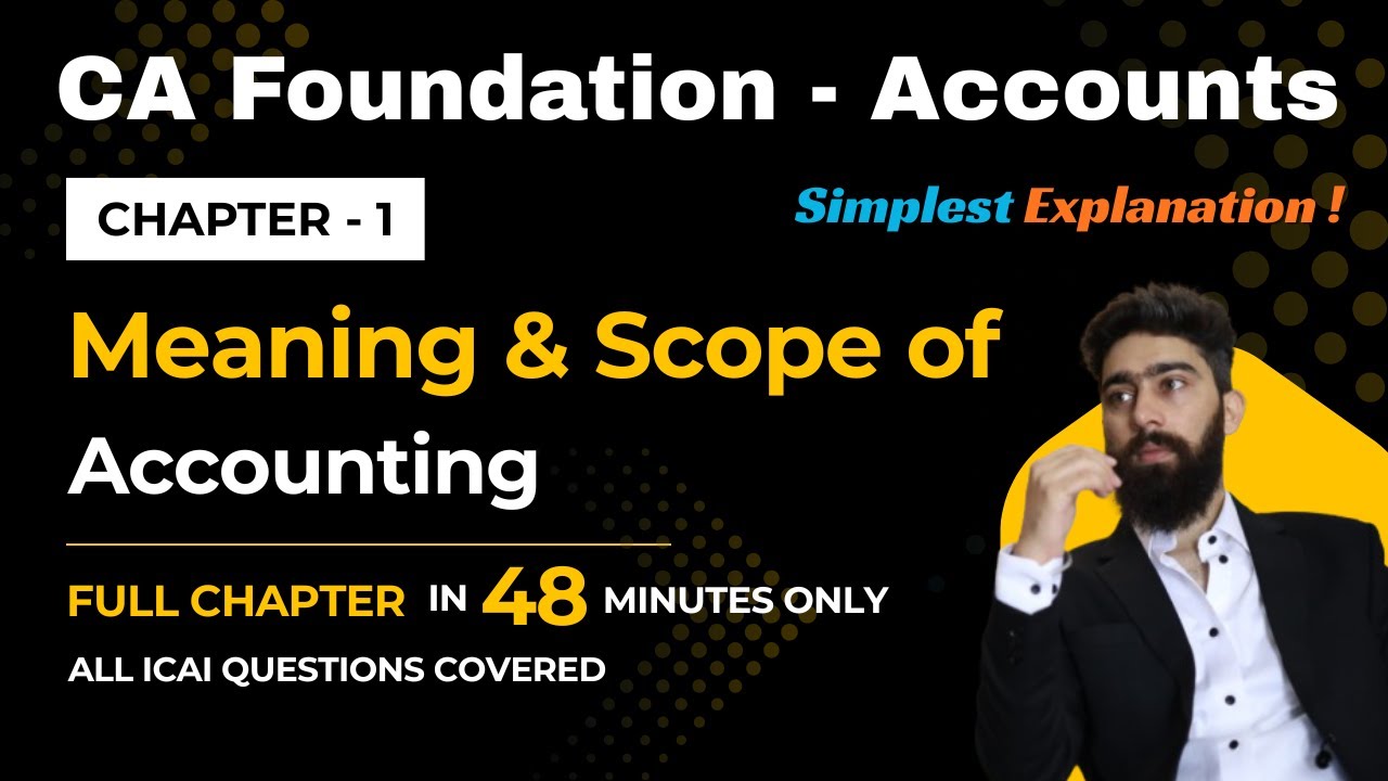 CH 1 | Unit 1 - Theoretical Framework | Full Chapter | CA Foundation Accounts | By CA Tushar Kalra