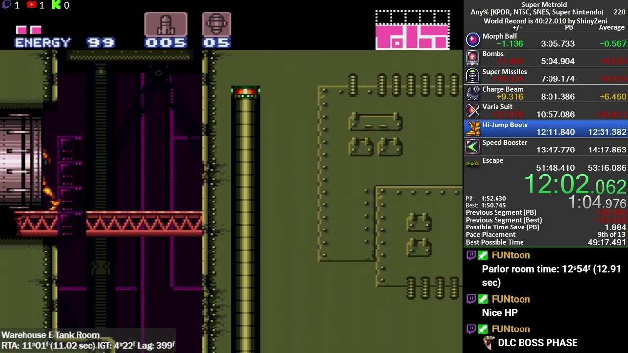 Super Metroid Any% KPDR in 53:00 [Not PB]