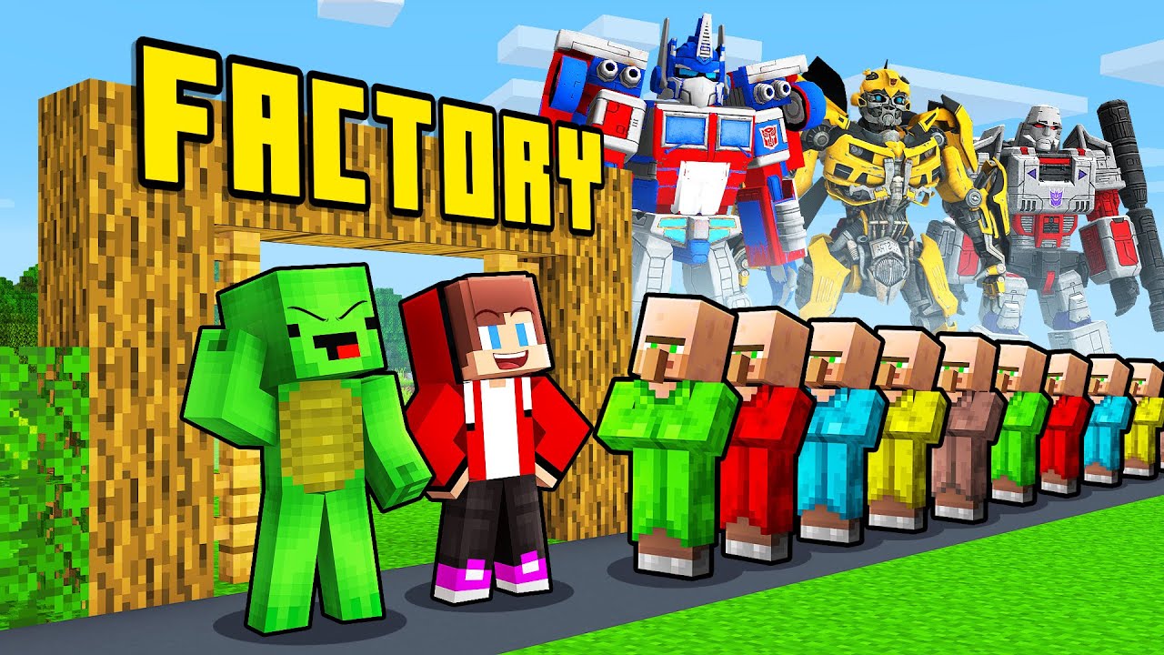 JJ and Mikey Opened TRANSFORMER FACTORY - Maizen Minecraft Animation