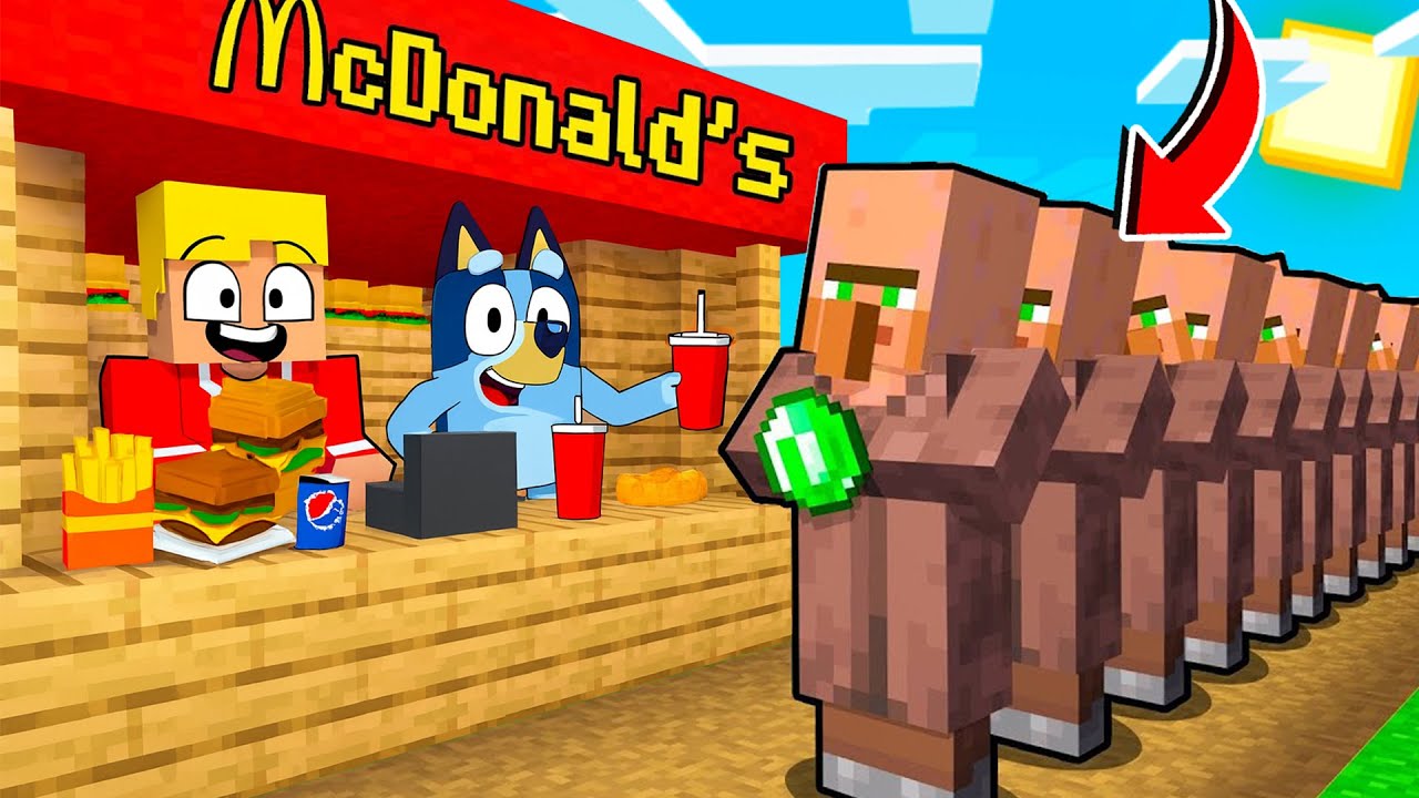 TRABAJO EN UN MCDONALDS DURANTE 24 HORAS EN MINECRAFT
