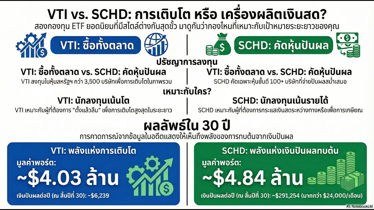 SCHD ปะทะ VTI ศึกตัดสินสุดยอด ETF