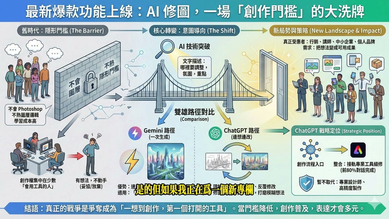 ChatGPT 也能修圖了，為什麼這不只是新功能，而是一次「創作門檻」的大洗牌？