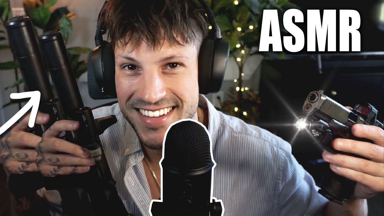 ASMR | GUN SOUNDS Binaural Whisper Tapping and Clicking Triggers for Sleep Oddly Satisfying