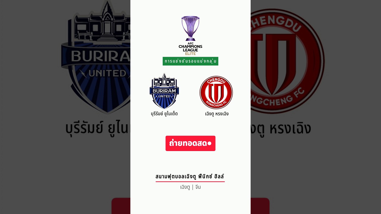 &laquo;Бурирам Юнайтед&raquo; &mdash; &laquo;Чэнду Жунчэн&raquo; | Элитная лига чемпионов АФК | 7-й тур | Прямая трансляция