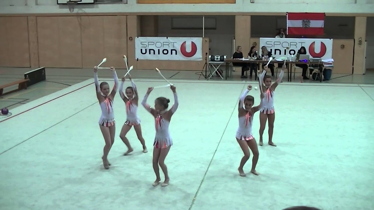 GUG-Gymnastiksport Union Graz Keulengruppe Jugend A 2. Platz 9.11.2014 Wien