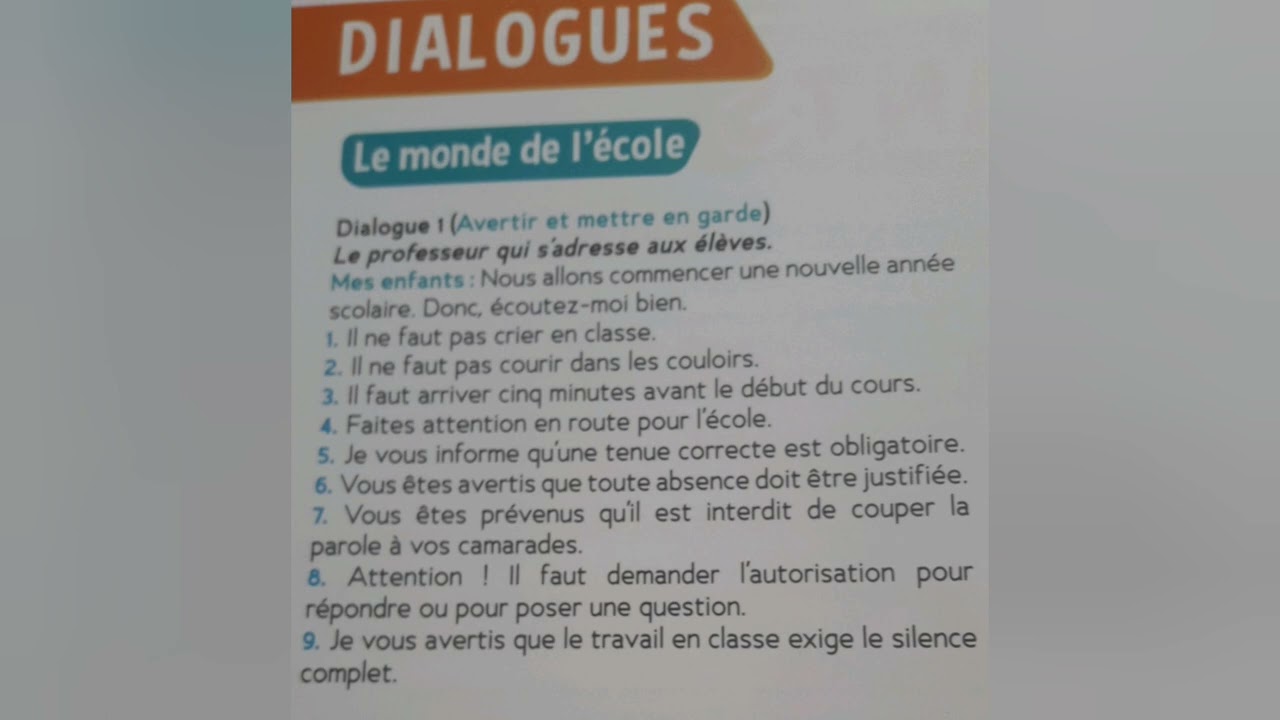 le trésor des mots ce2 dialogue 1 Avertir et mettre en garde شرح بالعربية