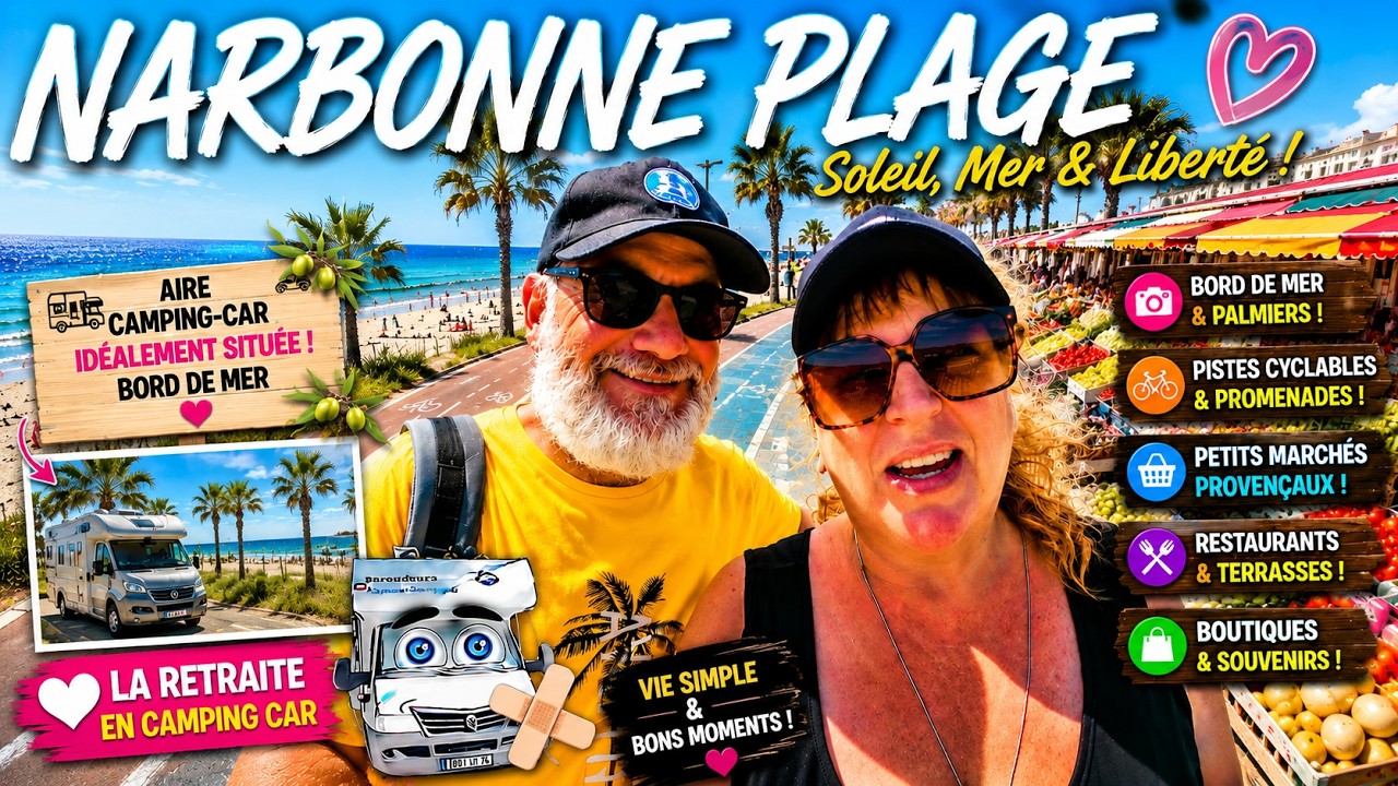 NARBONNE PLAGE ST PIERRE : camping-car à la plage. #vanlife #campingcar #france