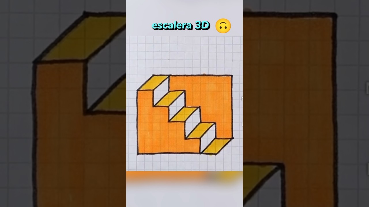✍️ Escalera 3D 🙃 dibujo r&aacute;pido ⚡