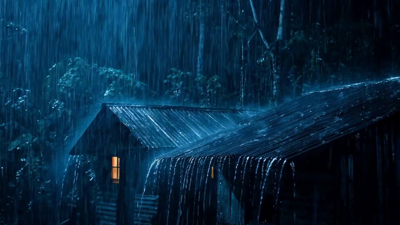 Rainstorm Sounds On Metal Roof With Gentle Thunder For Relaxation Sleep And Focus