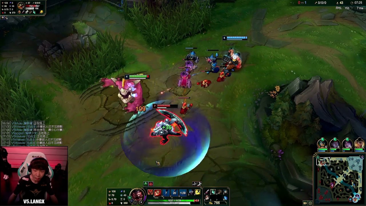 [LANGX Gnar POV vs TheShy Renekton] LPL Spring 2021 - iG vs V5 - Game 2