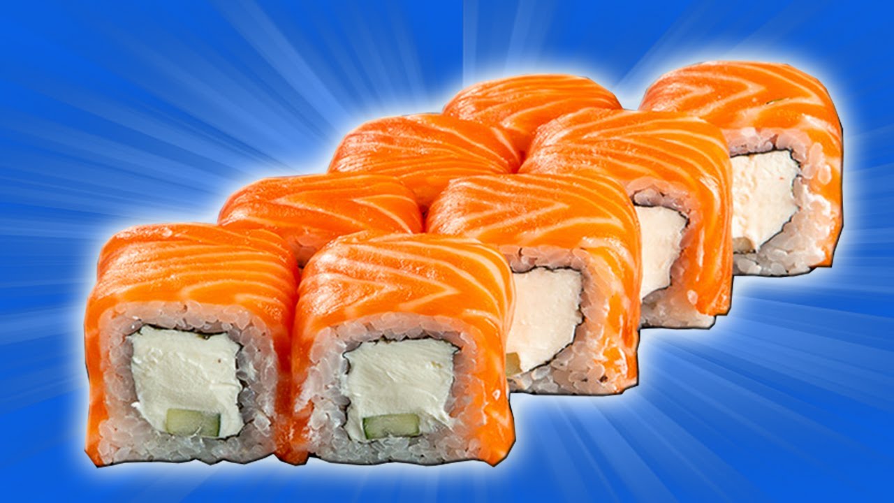 How to make a Philadelphia Roll. Japanese street food. 3 minutes Recipe. Delicious Recipes
