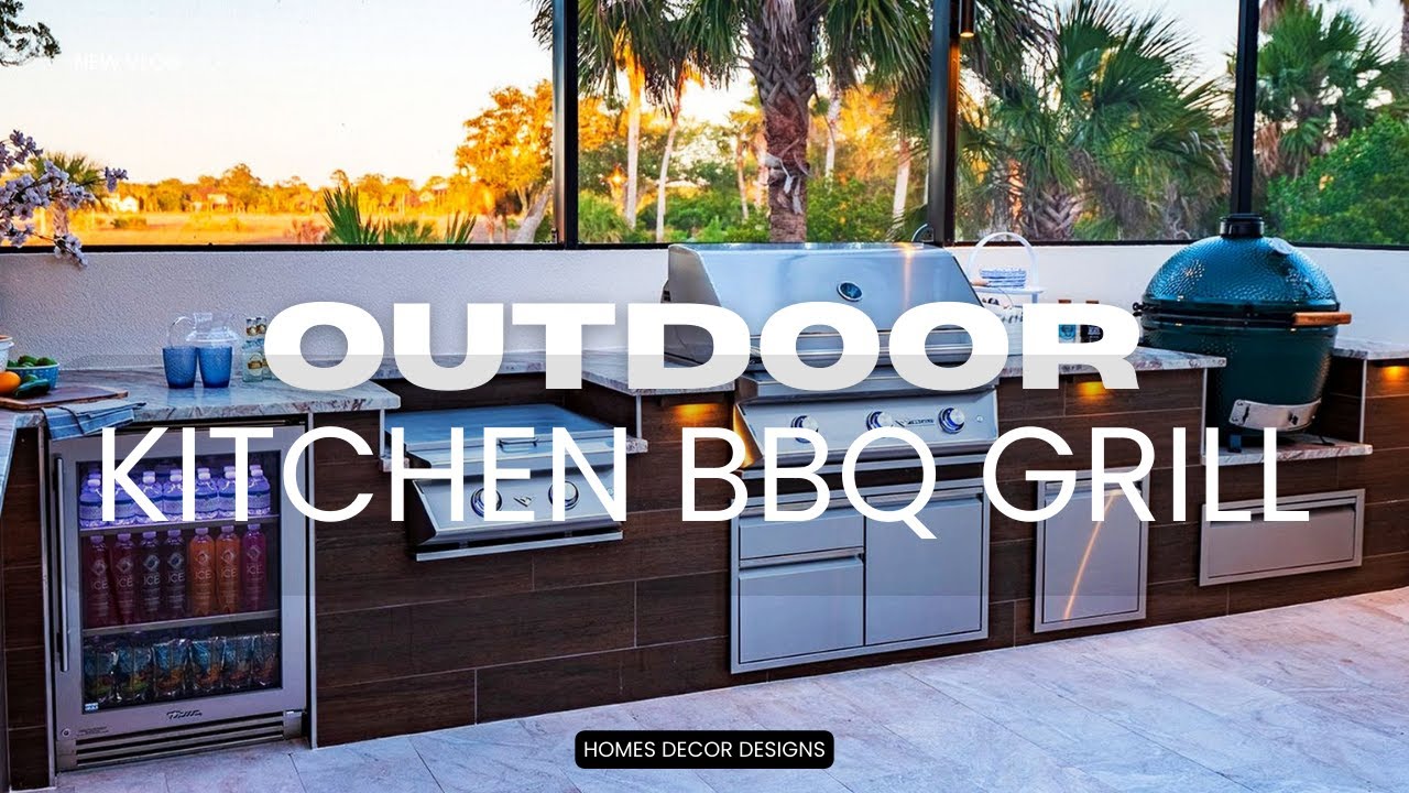 OUTDOOR KITCHEN BBQ GRILL DESIGN IDEAS | BACKYARD PATIO OUTDOOR COOKING DINING AND LIVING SPACE IDEA
