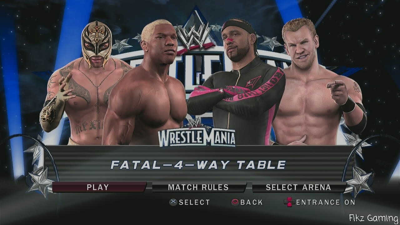 WWE Smackdown vs RAW 2010 - Shelton Benjamin vs MVP vs Rey Mysterio vs Christian  Tables Match
