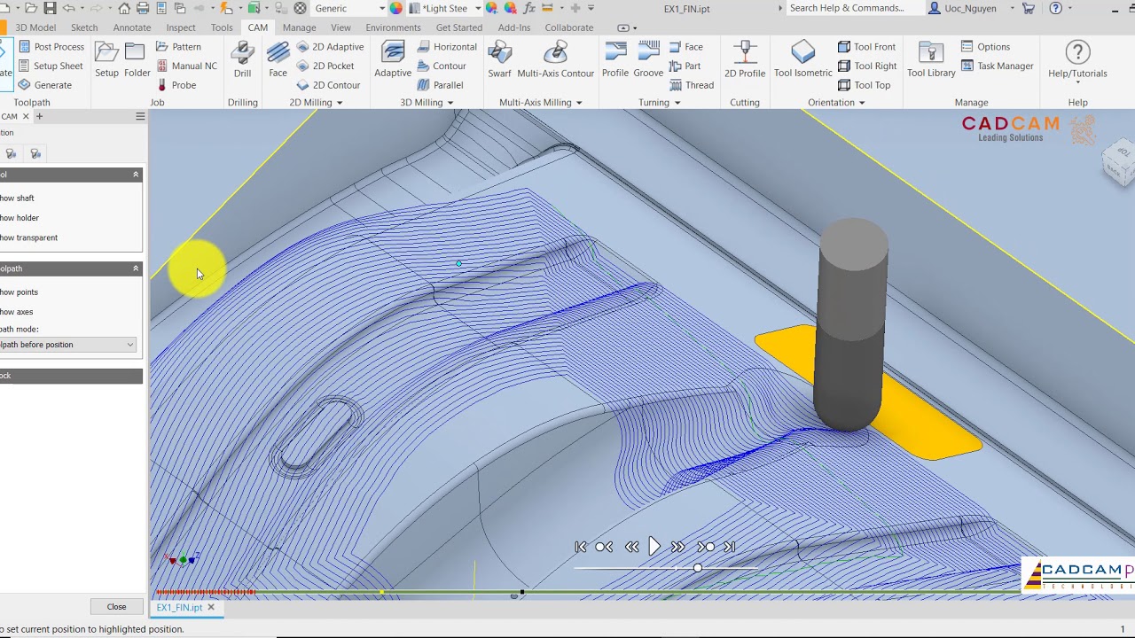 Inventor HSM 2020 Tutorial # 39 | Semi Finish Scallop