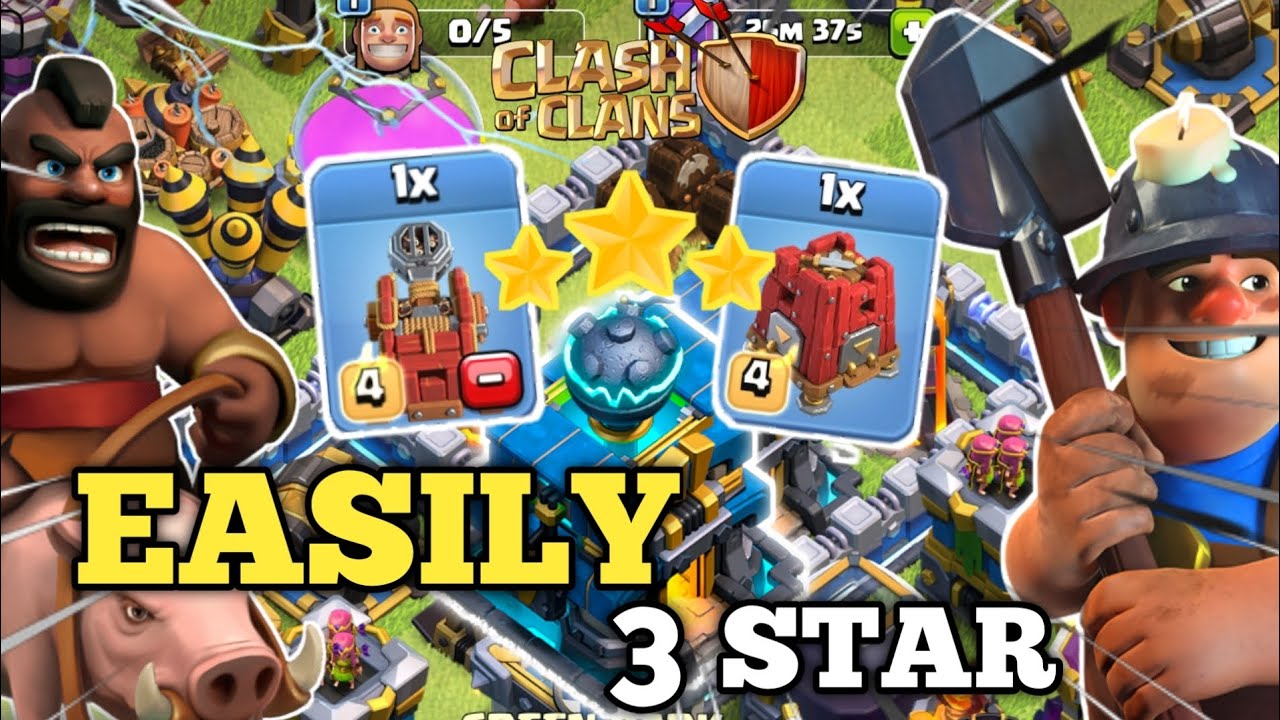 Easy ways to get 3 star with hybrid army in th 12।। th12 best attack startegy (Clash of Clans)...