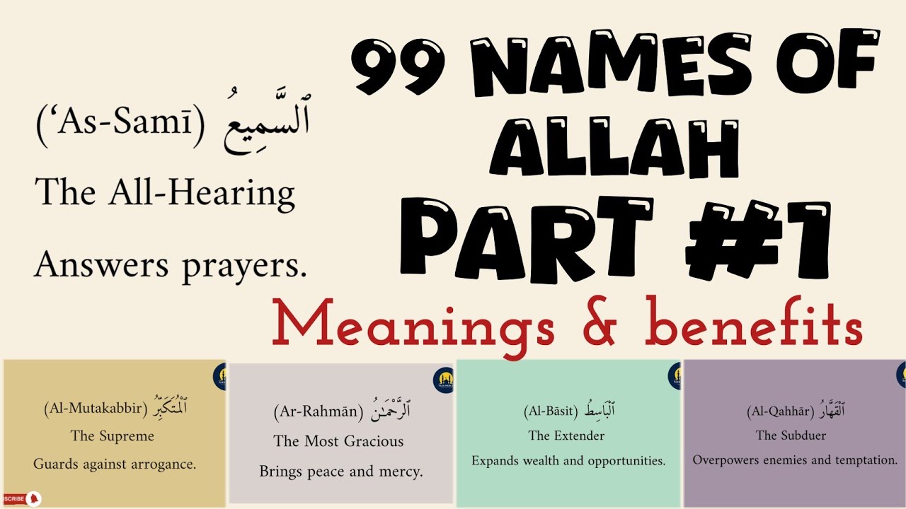 Asma UL husna 99 names of Allah part 1