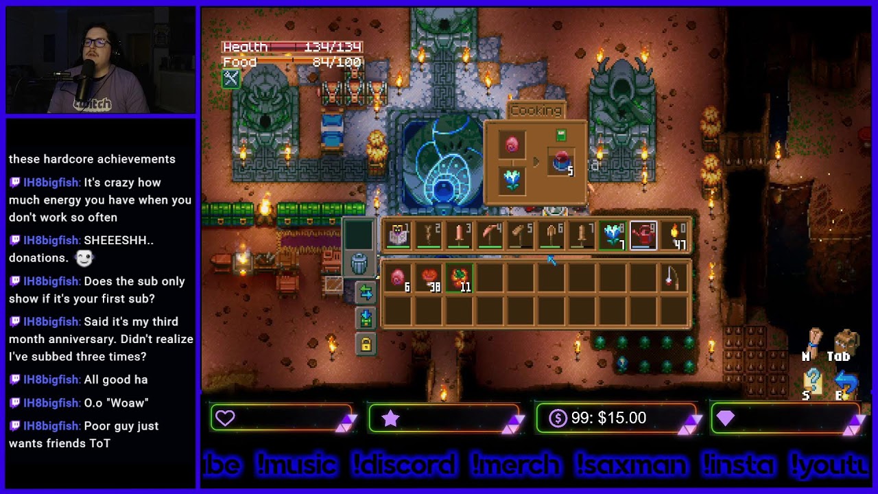 Let's wrap up Stardew. And then something new? !MUSIC !merch !insta