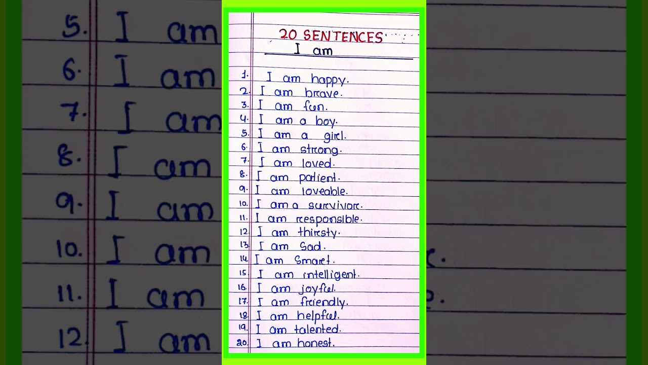 I am 20 sentences l I AM SENTENCES I 10 I AM SENTENCES