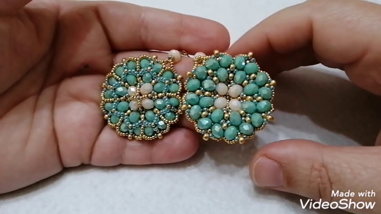 Tutorial Orecchini con cipollotti 6x4 e Rocaille - Orecchini Honey